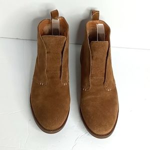 Franco Sarto- Isolde -Nubuck Leather Slip On  Ankle Boots-Fawn Brown - Women 9.5